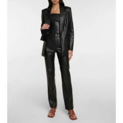 Staud Tracing Faux Leather Bustier Top