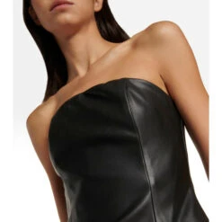 Staud Tracing Faux Leather Bustier Top -REBECCA VALLANCE Sales unnamed file 1018