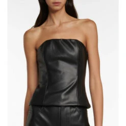 Staud Tracing Faux Leather Bustier Top -REBECCA VALLANCE Sales unnamed file 1019