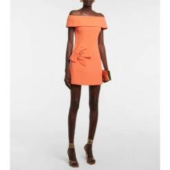 Rebecca Vallance Loretta Off-shoulder Crêpe Minidress