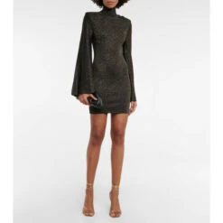 Rebecca Vallance Mancini Metallic Knit Minidress