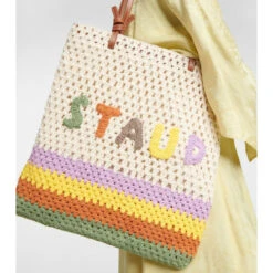 Staud Porte Logo Crochet Tote Bag
