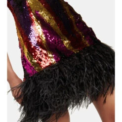 Rebecca Vallance Feather-trimmed Sequined Minidress 9 Rebecca Vallance Feather-trimmed Sequined Minidress -REBECCA VALLANCE Sales unnamed file 165