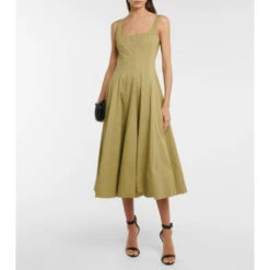 Staud Wells Pleated Midi Dress