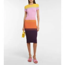 Staud Colleen Striped Midi Dress