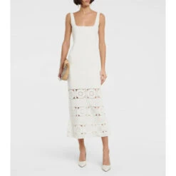 Rebecca Vallance Romina Crochet-trimmed Midi Dress