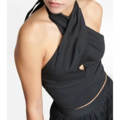 Staud Kai Cropped Halter-neck Cotton Top -REBECCA VALLANCE Sales unnamed file 209