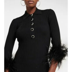 Rebecca Vallance Soraya Feather-trimmed Knit Dress -REBECCA VALLANCE Sales unnamed file 237