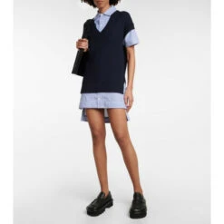 Staud Bridget Wool Sweater Shirt Dress