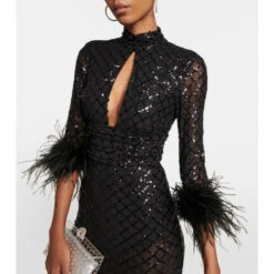 Rebecca Vallance Onyx Sequined Midi Dress -REBECCA VALLANCE Sales unnamed file 279