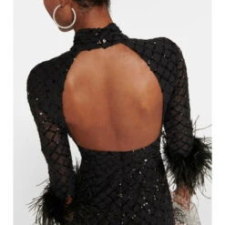 Rebecca Vallance Onyx Sequined Midi Dress -REBECCA VALLANCE Sales unnamed file 282