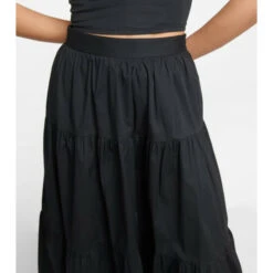 Staud Sea Tiered Cotton Poplin Midi Skirt 8 Staud Sea Tiered Cotton Poplin Midi Skirt -REBECCA VALLANCE Sales unnamed file 284