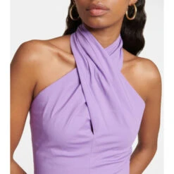 Staud Kai Cropped Halter-neck Cotton Top -REBECCA VALLANCE Sales unnamed file 291