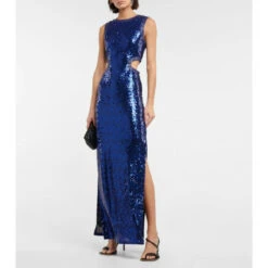 Staud Sequined Cutout Maxi Dress