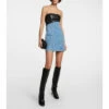 Staud Denim And Faux Leather Minidress -REBECCA VALLANCE Sales unnamed file 31