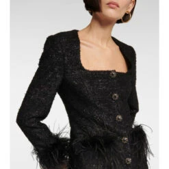 Rebecca Vallance Jourdan Feather-trimmed Jacket -REBECCA VALLANCE Sales unnamed file 325