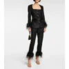 Rebecca Vallance Jourdan Feather-trimmed Bouclé Pants -REBECCA VALLANCE Sales unnamed file 354
