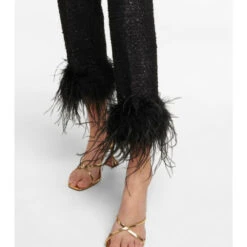 Rebecca Vallance Jourdan Feather-trimmed Bouclé Pants -REBECCA VALLANCE Sales unnamed file 358