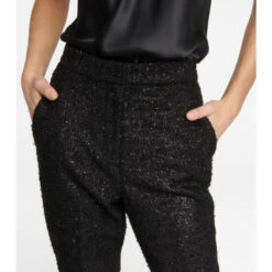 Rebecca Vallance Jourdan Feather-trimmed Bouclé Pants -REBECCA VALLANCE Sales unnamed file 360