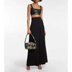 Staud Wells Cropped Leather-effect Top