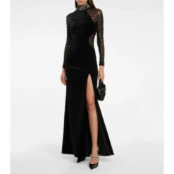 Rebecca Vallance Onyx Velvet Gown