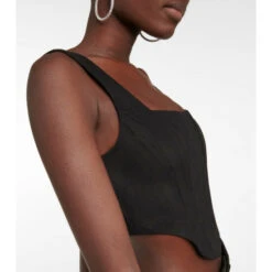 Staud Kai Halterneck Cotton Crop Top -REBECCA VALLANCE Sales unnamed file 373