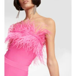 Staud Nellie Feather-trimmed Knit Crop Top -REBECCA VALLANCE Sales unnamed file 394