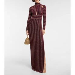 Rebecca Vallance Aisha Striped Cutout Gown