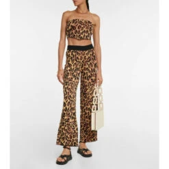 Staud Shane Leopard-print Scarf Top