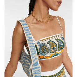 Staud Bomber Printed Linen Crop Top -REBECCA VALLANCE Sales unnamed file 565