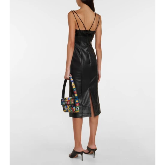 Staud Pencil Faux Leather Midi Dress 4 Staud Pencil Faux Leather Midi Dress - Image 2