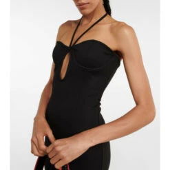 Staud Bardot Halterneck Cutout Midi Dress -REBECCA VALLANCE Sales unnamed file 628