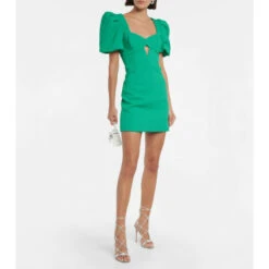 Rebecca Vallance Dionne Puff-sleeve Crêpe Minidress