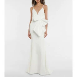 Rebecca Vallance Bridal Genevieve Bow-trimmed Crêpe Gown