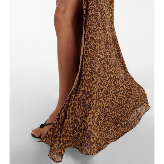 Staud Lea Leopard-print Chiffon Maxi Dress 6 Staud Lea Leopard-print Chiffon Maxi Dress - Image 4
