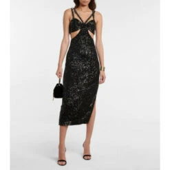 Rebecca Vallance Missing Hours Sequined Midi Dress