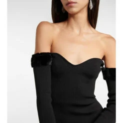 Staud Josee Faux Fur-trimmed Minidress -REBECCA VALLANCE Sales unnamed file 731