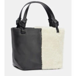 Staud Ida Shearling-trimmed Leather Tote Bag 8 Staud Ida Shearling-trimmed Leather Tote Bag -REBECCA VALLANCE Sales unnamed file 738