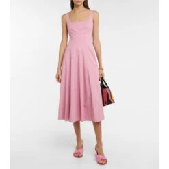 Staud Wells Pleated Midi Dress