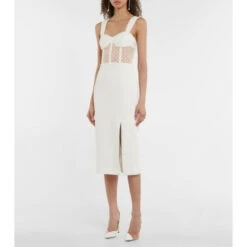 Rebecca Vallance Bridal Francine Crêpe Bustier Midi Dress