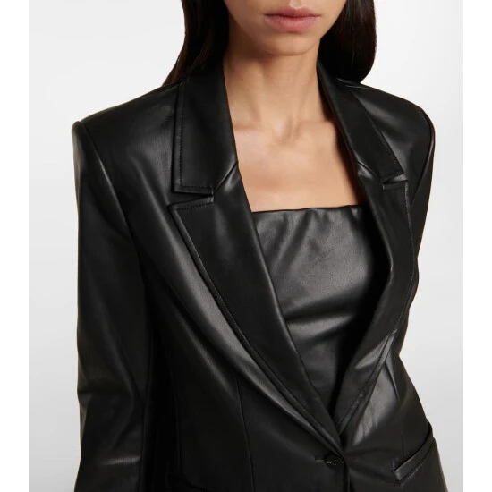 Staud Madden Faux Leather Blazer 5 Staud Madden Faux Leather Blazer - Image 3