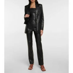 Staud Chisel Straight Faux Leather Pants