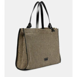 Staud Cleo Logo Raffia Striped Tote -REBECCA VALLANCE Sales unnamed file 927