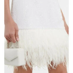 Rebecca Vallance Bridal Silvie Feather-trimmed Sequined Minidress -REBECCA VALLANCE Sales unnamed file 944