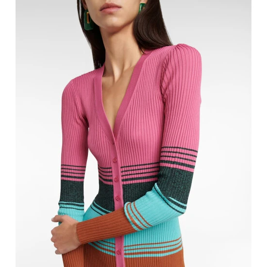 Staud Shoko Ribbed-knit Striped Midi Dress 5 Staud Shoko Ribbed-knit Striped Midi Dress - Image 3