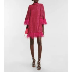 Rebecca Vallance Naomi Feather-trimmed Sequined Minidress