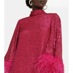 Rebecca Vallance Naomi Feather-trimmed Sequined Minidress -REBECCA VALLANCE Sales unnamed file 952