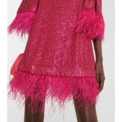 Rebecca Vallance Naomi Feather-trimmed Sequined Minidress -REBECCA VALLANCE Sales unnamed file 955