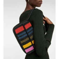 Staud Tommy Beaded Logo Shoulder Bag