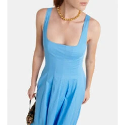 Staud Wells Pleated Cotton Maxi Dress -REBECCA VALLANCE Sales unnamed file 988